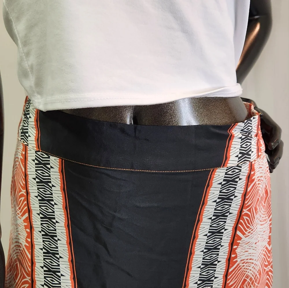 100% Silk Black and Orange Women's Skirt W/Side Slit -New W/ Tags - Picture 13 of 15